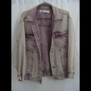 Zara Purple Acid Wash Jean Jacket